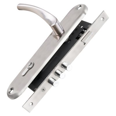Замок цилиндровый в комплекте с ручкой LOCKSET90.CRONA.4585-3 (KIT P90 4585/3 CRONA) SN мат.никель, фото 1