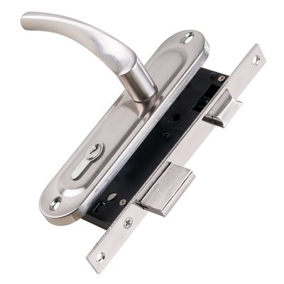 Замок цилиндровый в комплекте с ручкой LOCKSET16.CRONA.4070-1 (KIT P16 4070 CRONA) SN мат.никель, фото 1