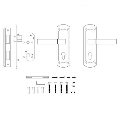Замок цилиндровый с ручкой LOCKSET90.ORION.4585-3 (KIT P90 4585/3 ORION) SN/CP мат.никель/хром, фото 3