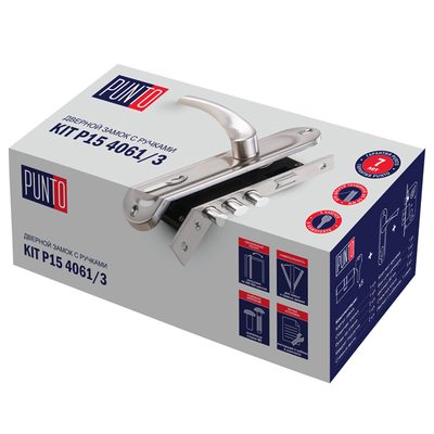 Замок цилиндровый в комплекте с ручкой LOCKSET15.CRONA.4061-3 (KIT P15 4061/3 CRONA) AB бронза, фото 2