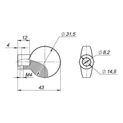 Вертушка на шток цилиндра T.Knob-D-PRO (CB-D-PRO) BL-24 черный, фото 3
